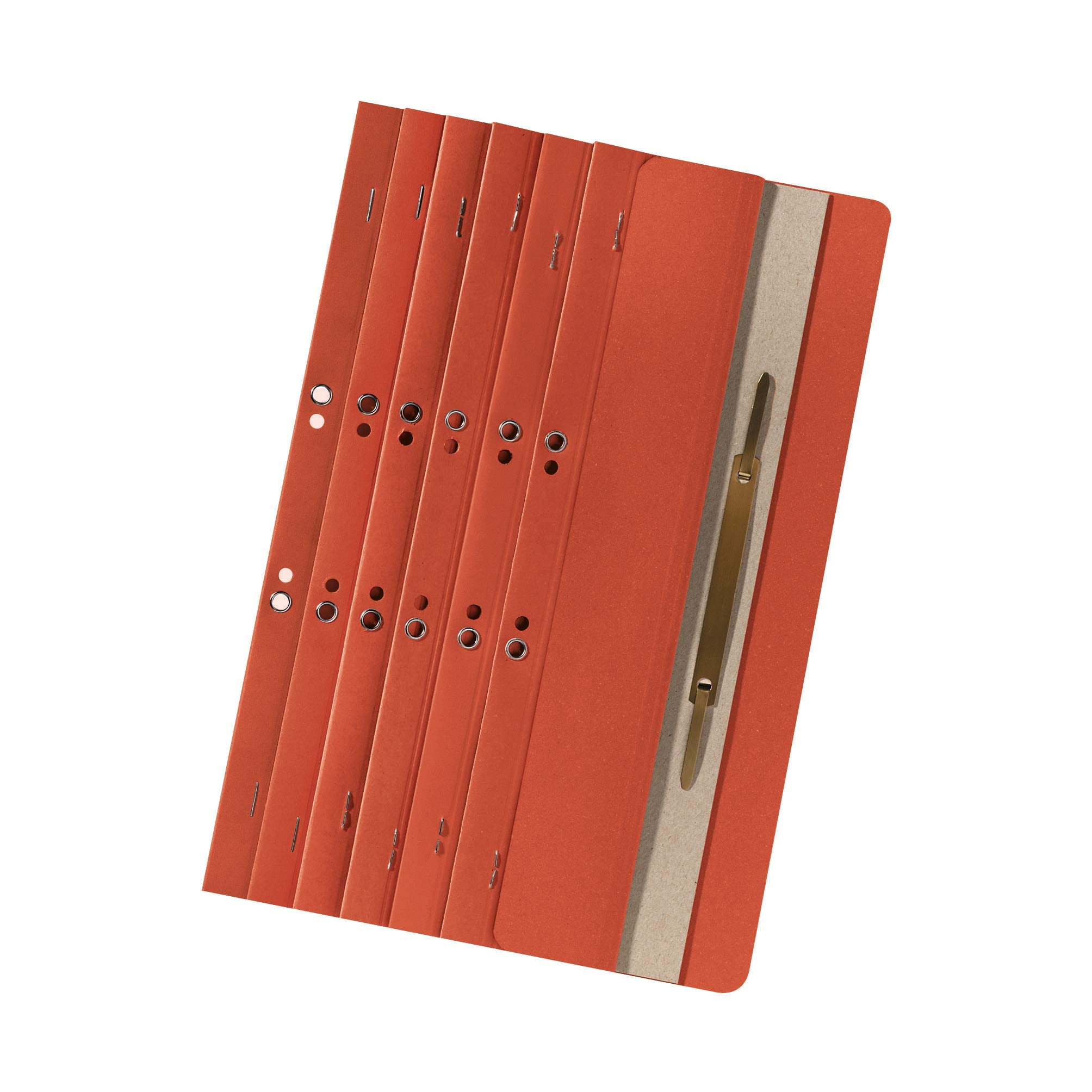 Exacompta - Ref 80000615003F - FALKEN - Flat Far Strip File - 1/4 Cover, Suitable for Holding A4 Documents Together, 250gsm Manilla, Metal Cover Rail & Eyelets - Orange (Pack of 200)