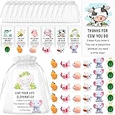 36 Sets Mixed Animal Thank You Inspirational Gift Bulk Animal Pun Thank You Greeting Cards Resin Pigs Elephants Turtles Cows 