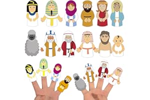 Rotatingpals 12 Pcs Passover Character Finger Puppets Felt Passover Figures 3.94 Inch Finger Passover Puppets for Kids Pesach Seder Celebration Festival Party Education Story Supplies, 12 Styles