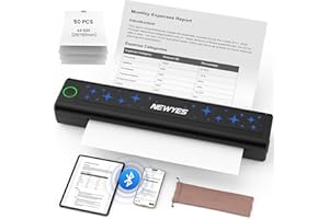 NEWYES Portable Thermal Printer Inkless Printer Wireless Connectivity Business Travel Home Education Use