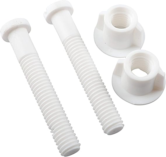 Hyper Tough Toilet Seat Bolt Set Rust Proof Plastic (2 pack)
