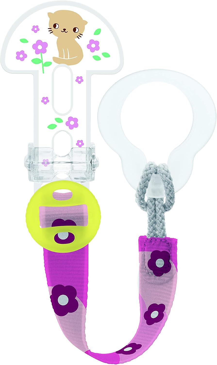 Mam Clip It! & Cover Dummy Chain with Dummy Holder, Assorted Colours and Models, 1 Unidad (Paquete de 1)