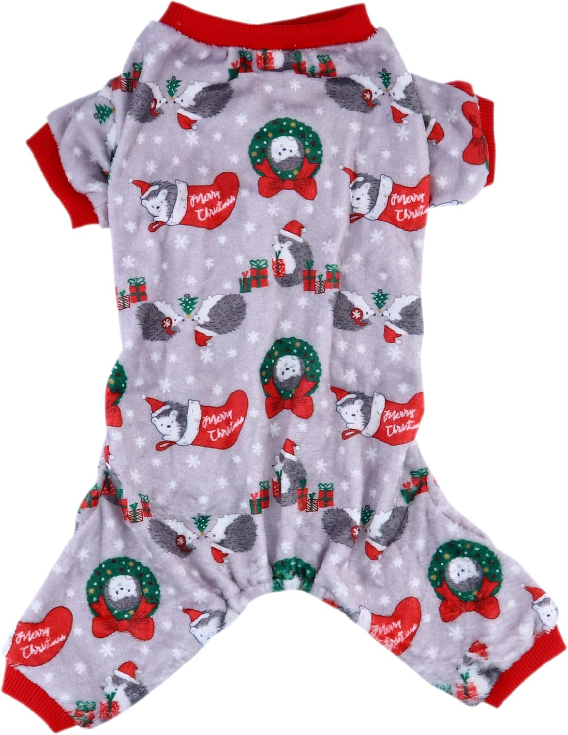 POPETPOP Christmas Dog Pajamas Cute Santa Claus Pet Clothes Jumpsuit