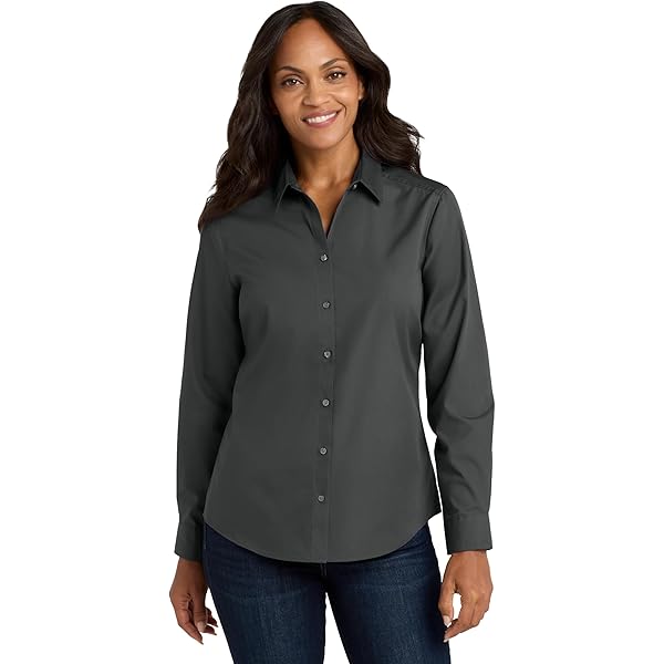 Amazon.com: Port Authority Ladies Short Sleeve SuperPro Oxford