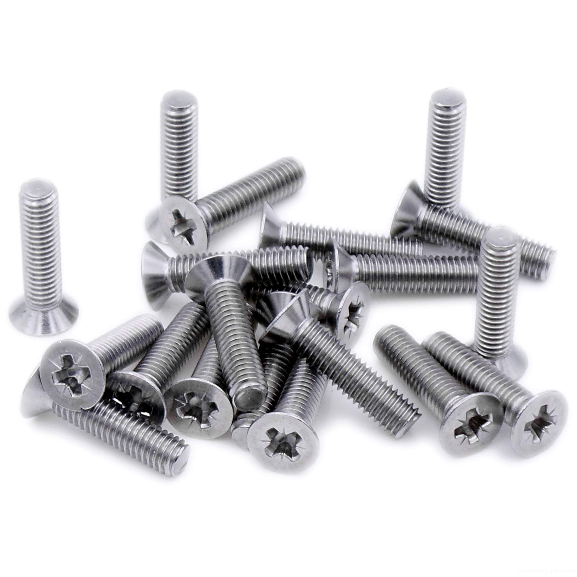 M5 (5mm x 12mm) Pozi Countersunk Machine Screw (Bolt) - Stainless Steel (A2) (Pack of 20)