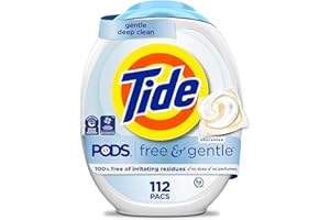 Tide PODS Free & Gentle Laundry Detergent Soap Pacs, 112 Count