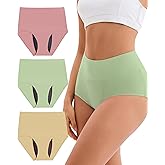 YESWEL Incontinence Underwear For Women, High Waist Washable Leakproof Period Briefs With 80 ML Absorbency, 3 Pack