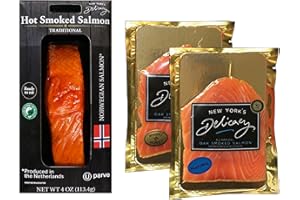 New York's Delicacy Gourmet Smoked Salmon Variety Gift Combo [2 x 4 Oz. most awarded pre-sliced Salmon Nova + 1 x 4 Oz. Gourmet Hot Smoked Roasted Salmon Fillet]