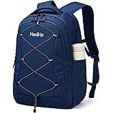 HanTrip Travel Laptop Backpacks for Women Men, Large Work Backpack for Commuter College School Book Bags, Reflective Water Resistant Backpack with Luggage Strap Bottle Pocket Chest Strap, Navy Blue