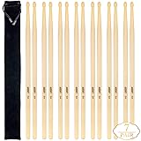 14 Packs 7pairs 5A Natural Drum Sticks,Wood Tip