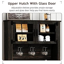 4ever2buy Farmhouse Coffee Bar Cabinet with Sliding