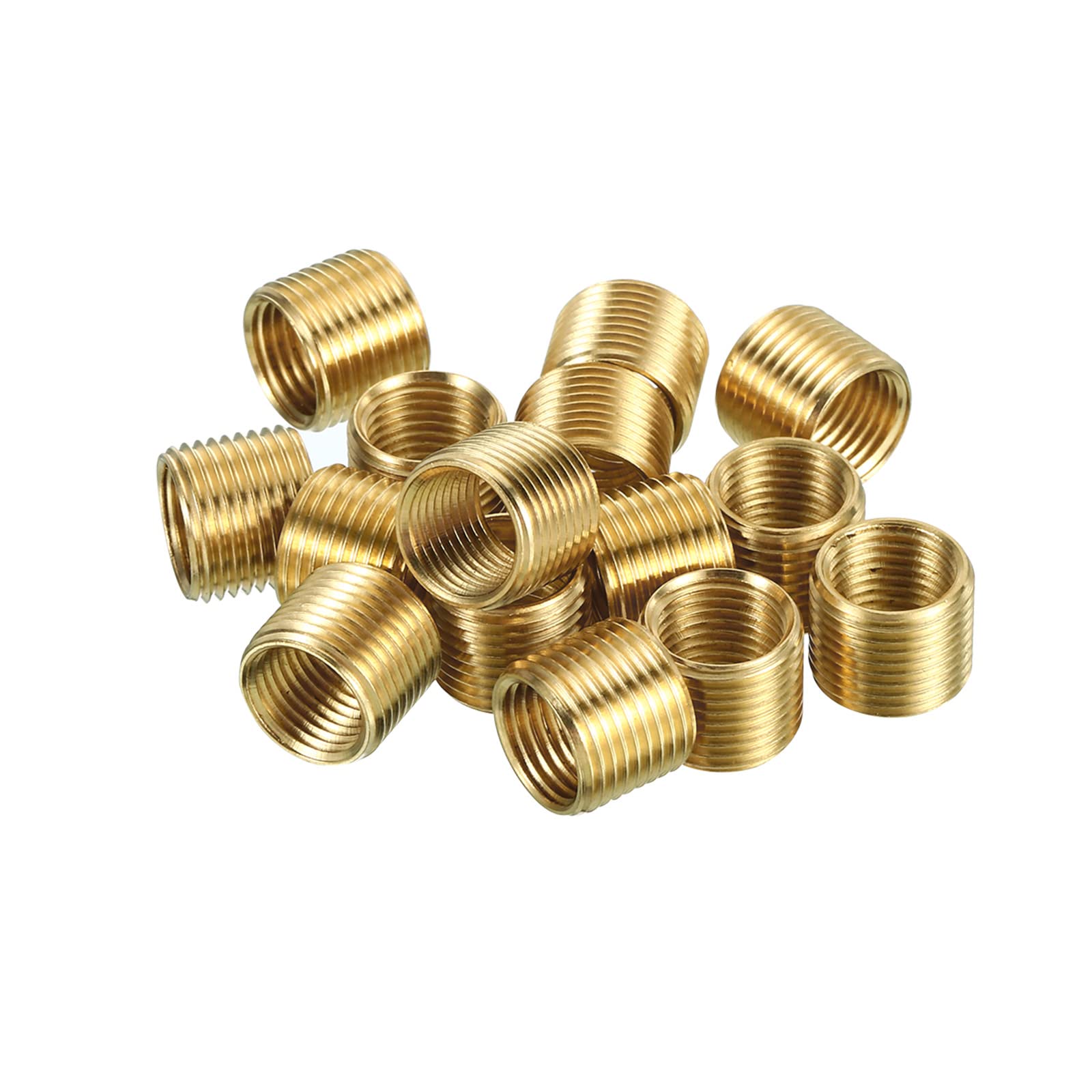 PATIKIL M12 to M10 Fine Thread Adapter Reducer Thread Reducing Nuts Insert, 15 Pack 10mm Threaded Hollow Tube Adapter Brass Coupler Connector Pipe Fitting