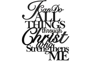 VIVEGATE I Can Do All Things Through Christ Wall Decor Metal Art,17"X13" Philippians 4 13 Wall Art Christ Home Decor I Can Do All Things Through Christ Who Strengthens Me Religious Christian Metal Wall Art Scripture