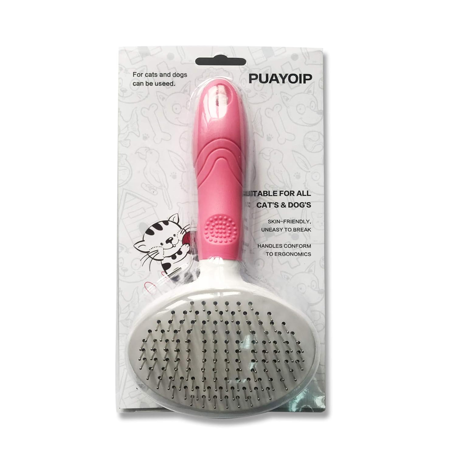 PUAYOIP Cat Grooming Brush Hair Removal Cat and Dog Pet Comb, Massage,Self Cleaning Beauty and Styling Hair Removal Comb Brush: Beauty