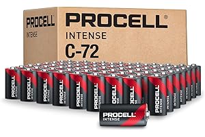 PROCELL Intense C Cell High-Performance Alkaline Batteries (72 Pack), 10-Year Shelf Life, Bulk Value Pack for High Power Professional Devices