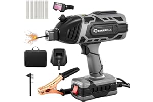 Sakerplus Portable Welding Machine, 110V IGBT Inverter Handheld Welder, ARC Portable Welder with 5 Variable Current Adjustment, 25 Pcs 3/32" Wire Rods, Welding Helmet, Carring Case Included