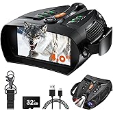 Night Vision Goggles - 4K Night Vision Binoculars for Adults, 4'' HD Screen Binoculars Camera for Camping/Security, Support Computer, 10x Zoom, 5000mAh Battery, 32GB TF Card, Gifts for Men, Black