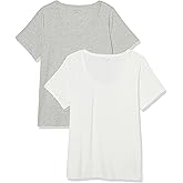Amazon Essentials womens Regular-Fit Short-Sleeve Scoop Neck T-Shirt (Available in Plus Size)