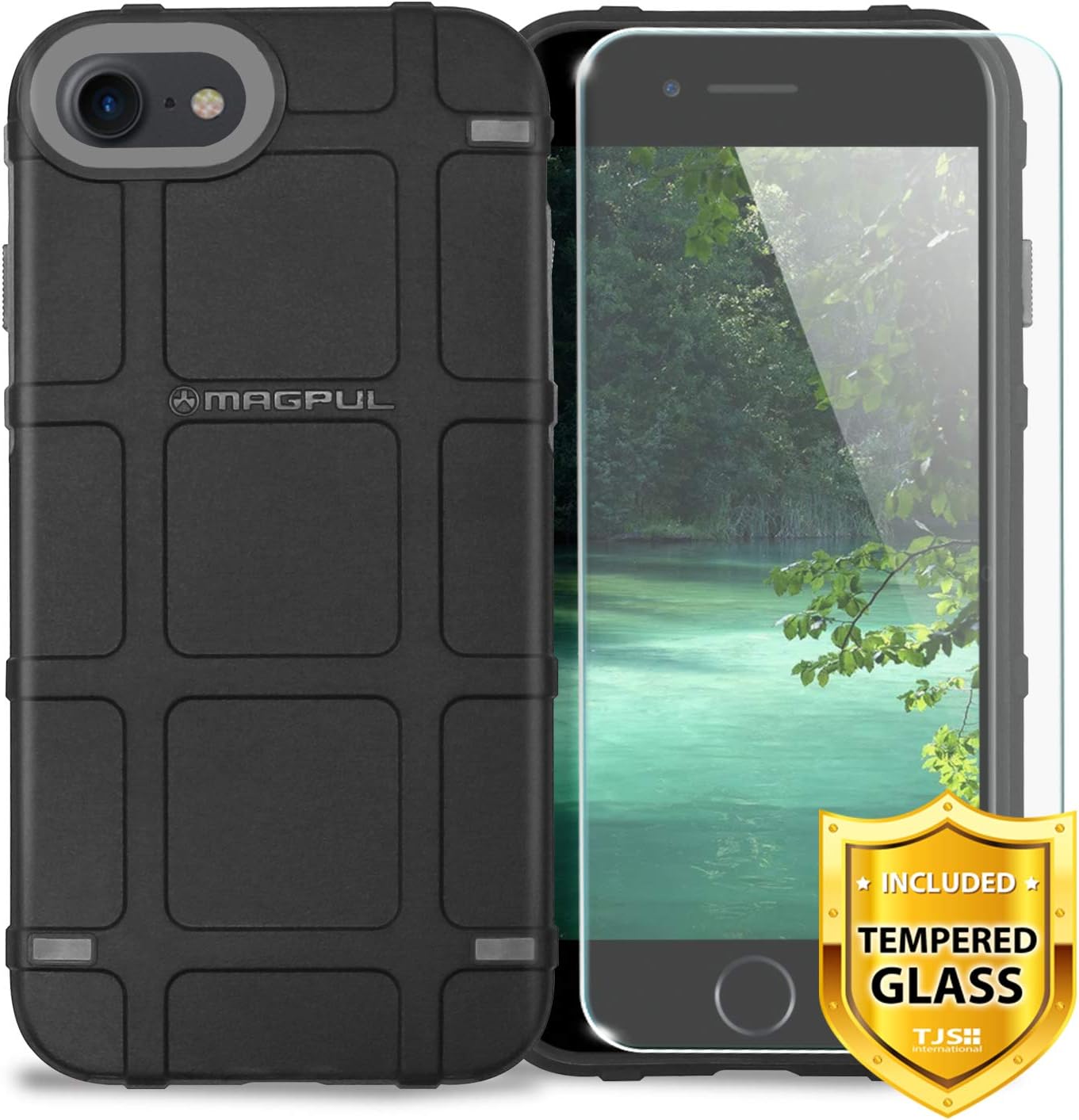 Magpul Industries Bump Mag9 Blk Polymer Case Cover Retail Packaging With Black Case For Apple Iphone 7 Iphone 8 4 7 Inch Tjs Tempered Glass Screen Protector Accessory Kits