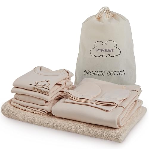 MYWELOVE Organic Cotton Premium Newborn Baby Layette Gift Set