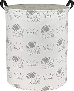 CLOCOR Collapsible Round Storage Bin/Large Storage Basket/Clothes Laundry Hamper/Toy Storage Bin (Flying Football)