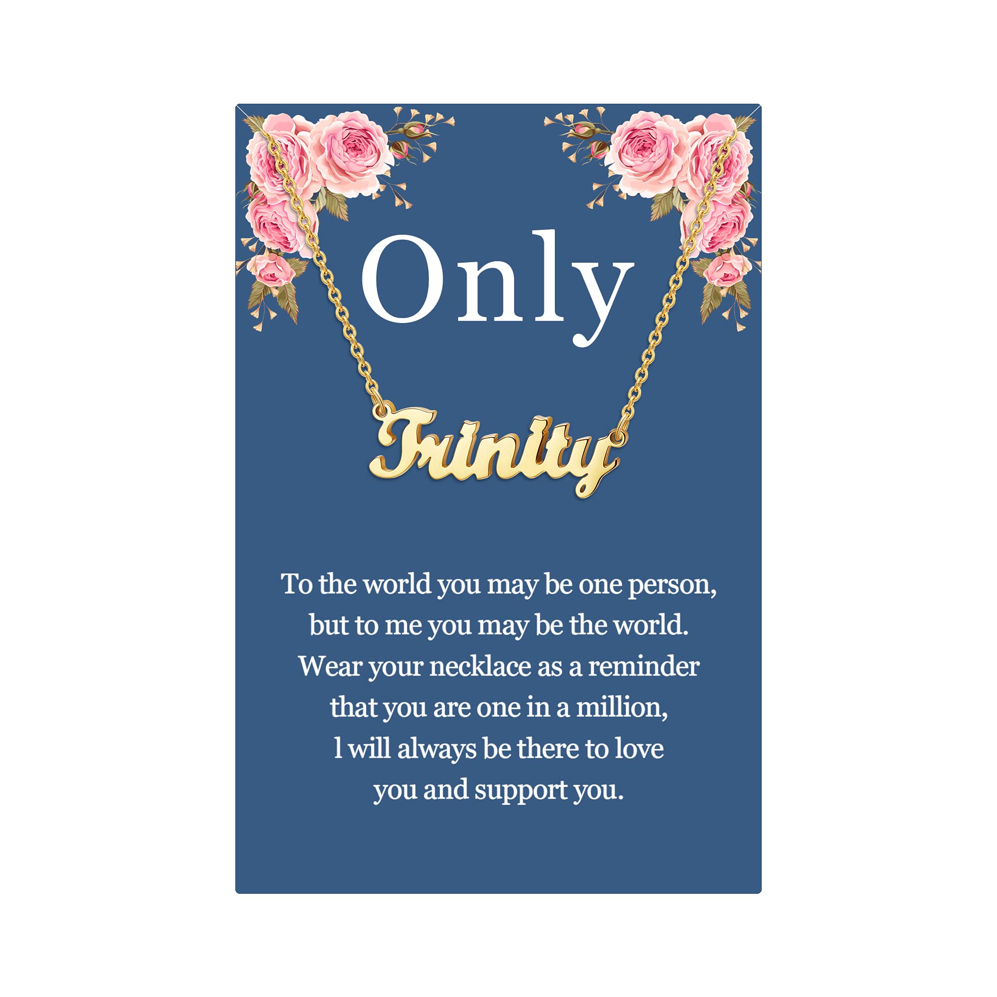 SANNYRA Trinity Name Necklace Personalized 18K Real