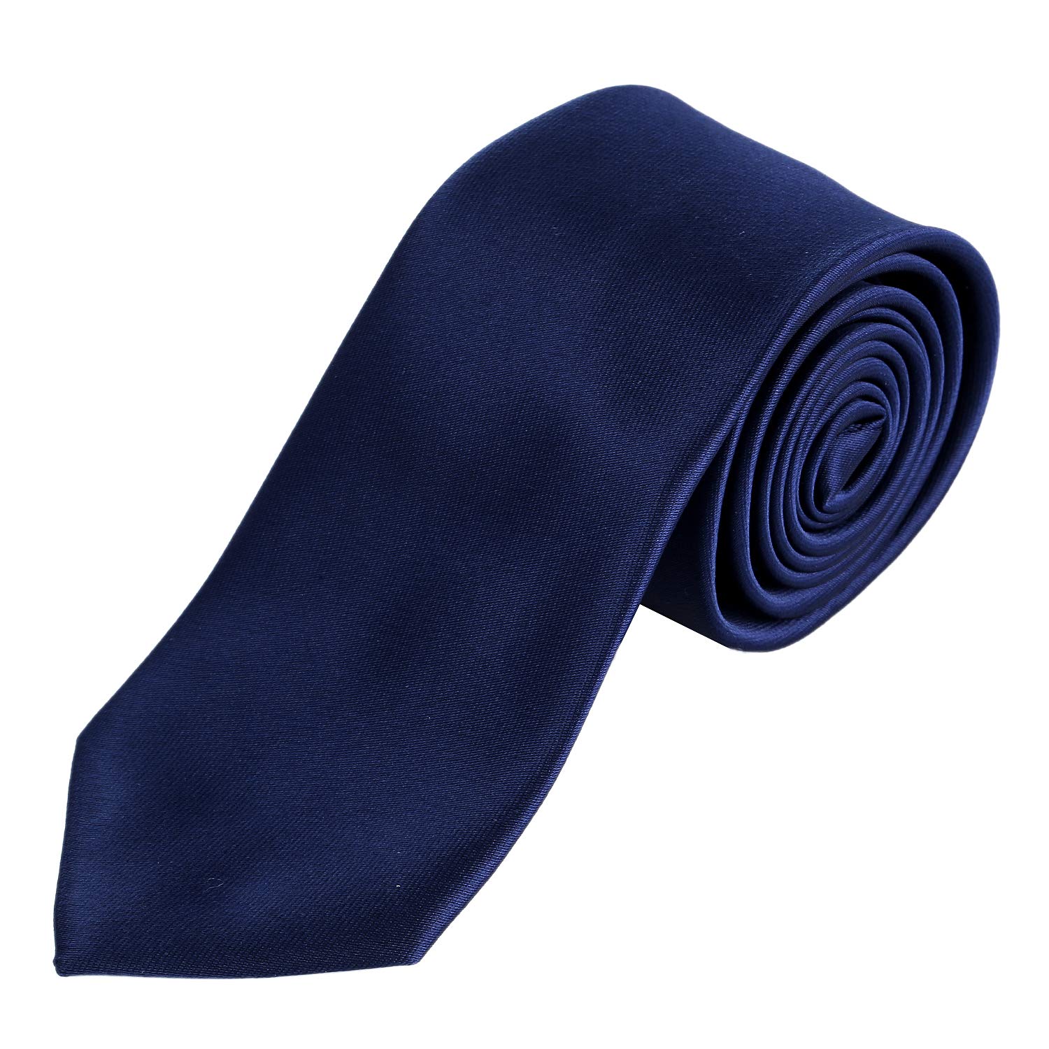 DonDon tie for men 7 cm classical handmade business tie dark blue for the office or for festive events