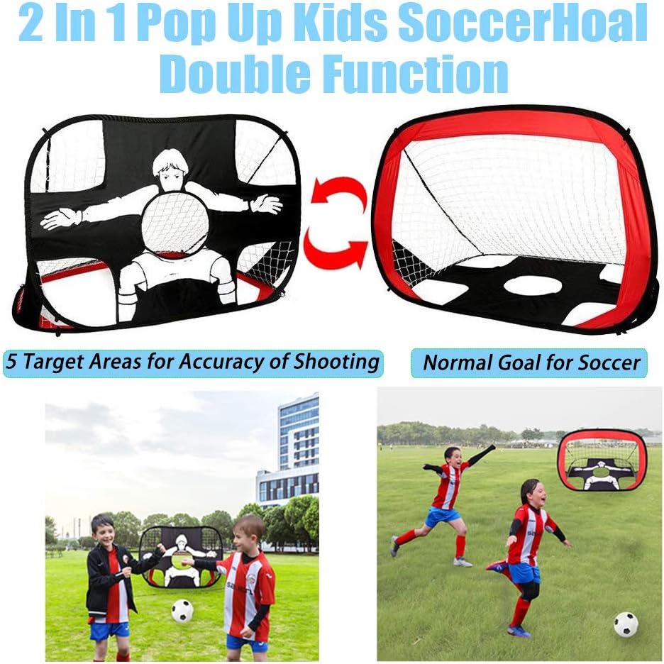 Portzon Foldable Pop Up Soccer Goal, Backyard Football Training Nets with Carry Bag for Backyard Home Camping Bedroom Decorations, 43”x 30”x 30”, Yellow : Sports & Outdoors