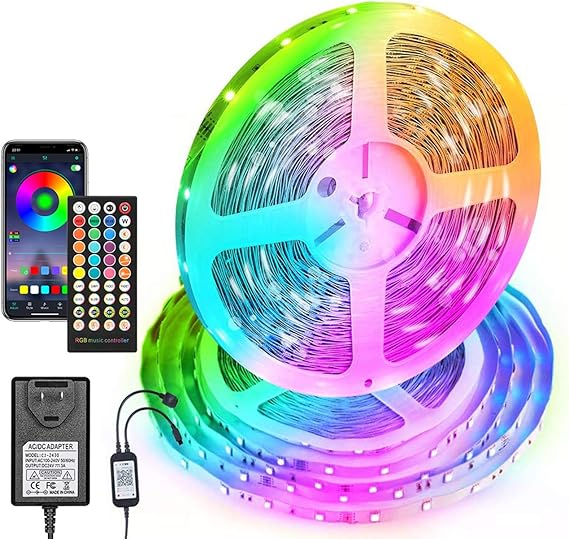1 Roll of 50ft LED Light Strip, Music Sync Color Changing