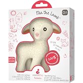 CaaOcho Pure Natural Rubber Teething Baby Toy - Mia the Lamb Teether for Babies, BPA Free Baby Toy, All Natural Teething Toys for Babies 0-6, Safe and Fun Molar Teether Toy