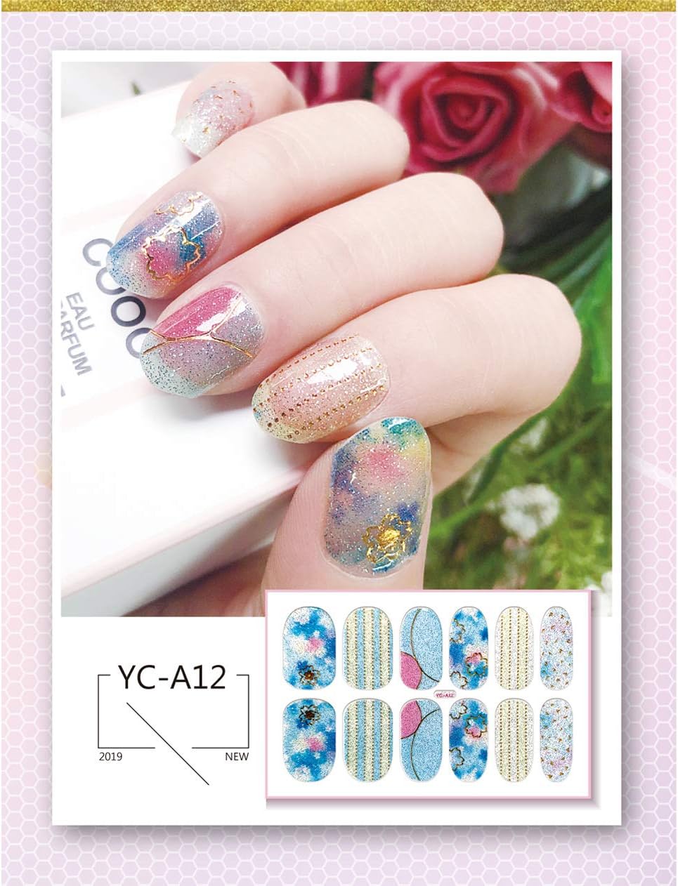 Amazon Anphsin ネイルシール 16枚セット ラメ入り グラデーション 透明感 ツヤある 貼るだけマニキュア ネイルアート ネイルラップ ネイルステッカー ネイルアクセサリー 可愛い 人気 おしゃれ ネイル 華やか None Brand シール ステッカー 通販