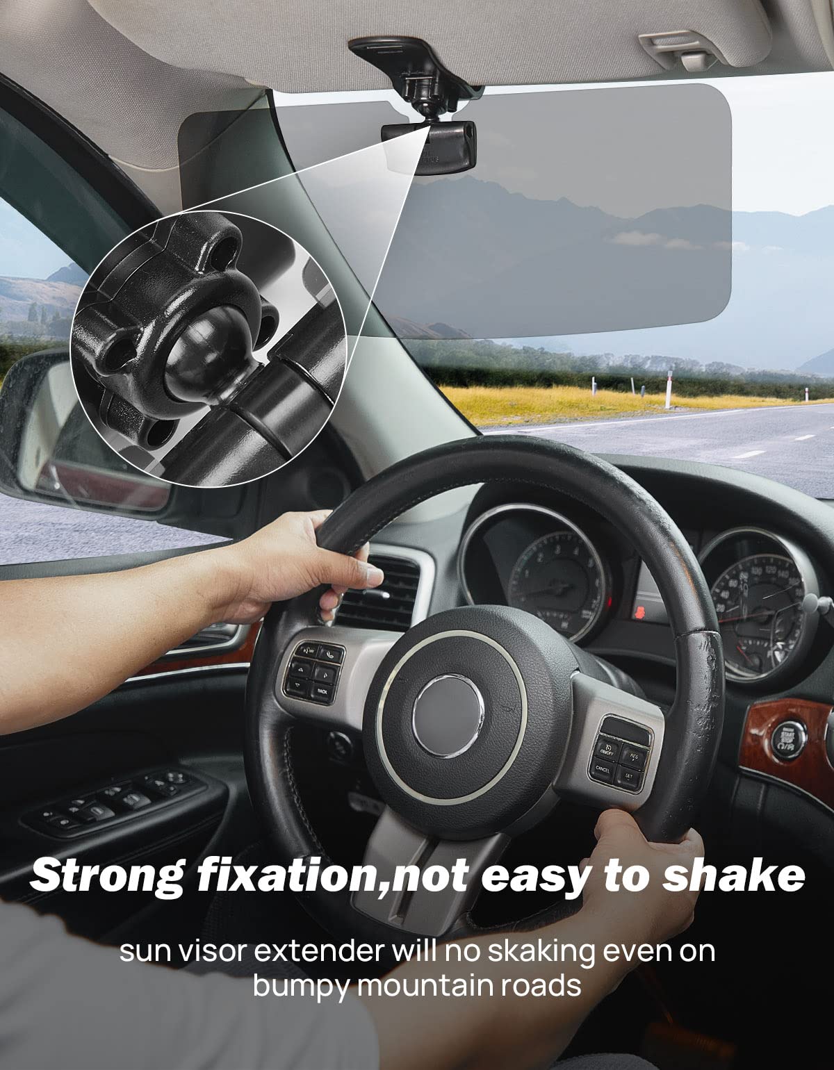 JOYTUTUS Sun Visor for SUV, Polarized Sun Visor Extender for Car, Universal UV400 Car Visor Extension Anti-Glare Easy to Install, Protect from Glare/UV Ray/Stray Light