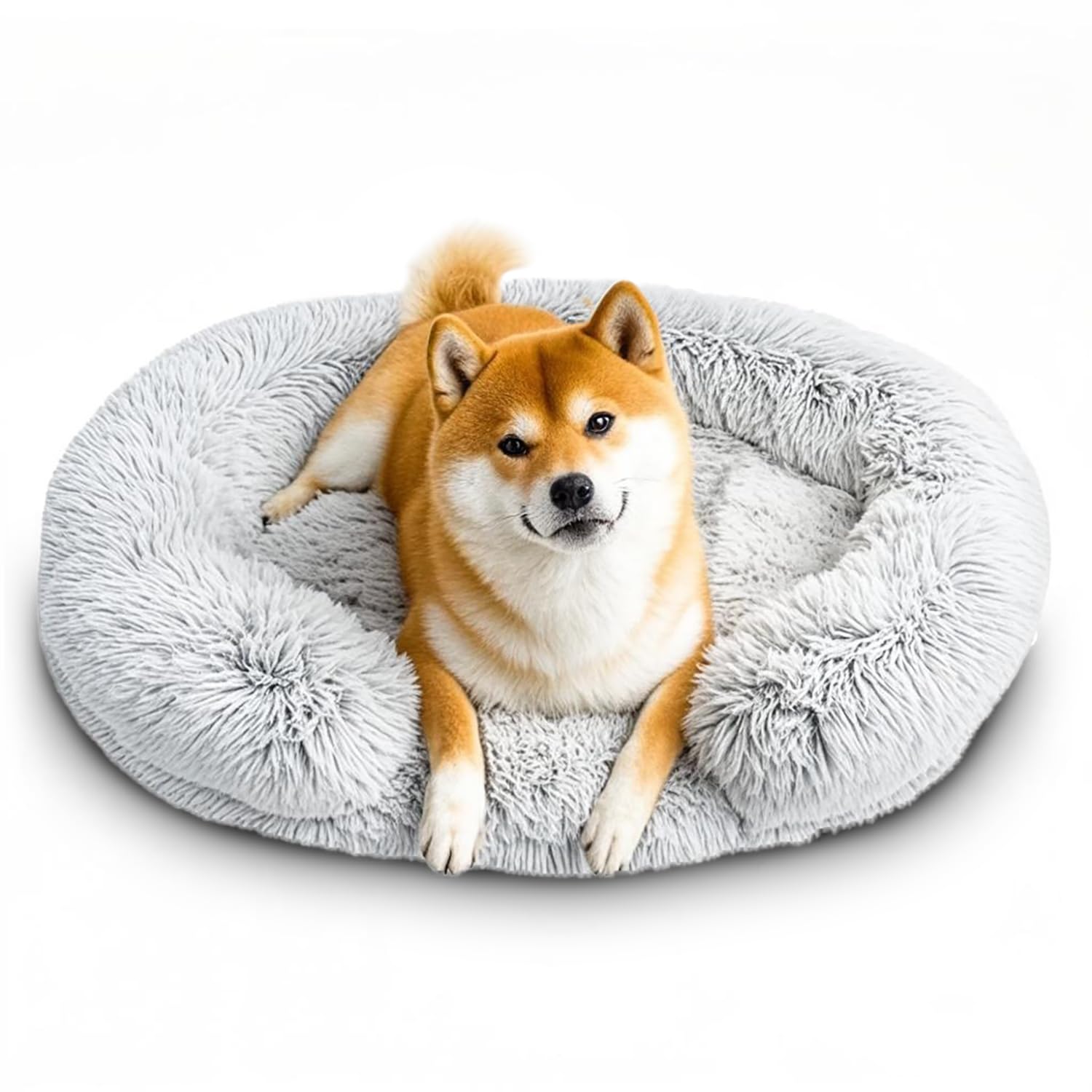 YIGAARUI Dog Bed, Pet Bed Removable Washable Round Orthopedic Dog Bed Anti-slip Bottom,Warm Fleece Pet Cushion Sofa, Upgraded C-shaped Donut Warmth is Suitable for Medium Large Dogs(70CM)