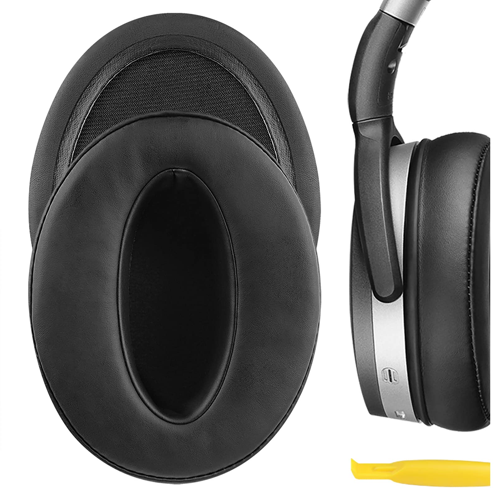 Geekria Replacement Soft Ear Pads for Sennheiser HD 4.50BT/ 4.50BTNC/ 4.40BT/ 4.30G/ 4.20S/ 458BT/ 450/ 450BT/ 400S/ 350BT Headphones, Ear Cushions with Video Guide (Black)