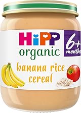 HiPP Organic Banana Rice Cereal Baby Food Jar 6+ Months 125g Pack of 6