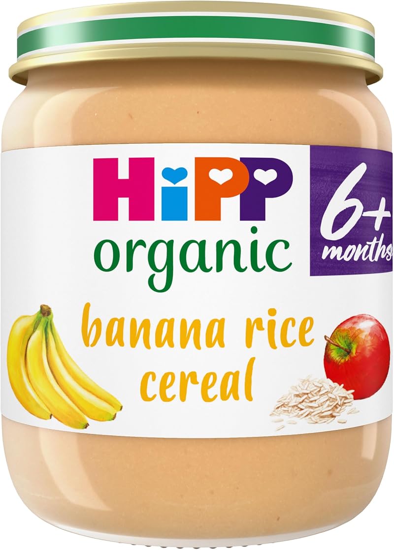 HiPP Organic Banana Rice Cereal Baby Food Jar 6+ Months 125g Pack of 6