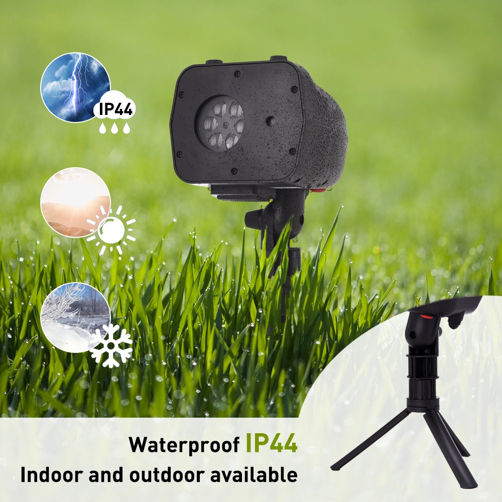 Ominilight 2 in 1 Laser and LED Projector Light，with Green&Red Laser and 4 LED Switchable Patterns, for Holiday, Party, Wedding, Disco