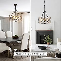 SANTOSTOCK D19'' Farmhouse Chandelier, 4-Light