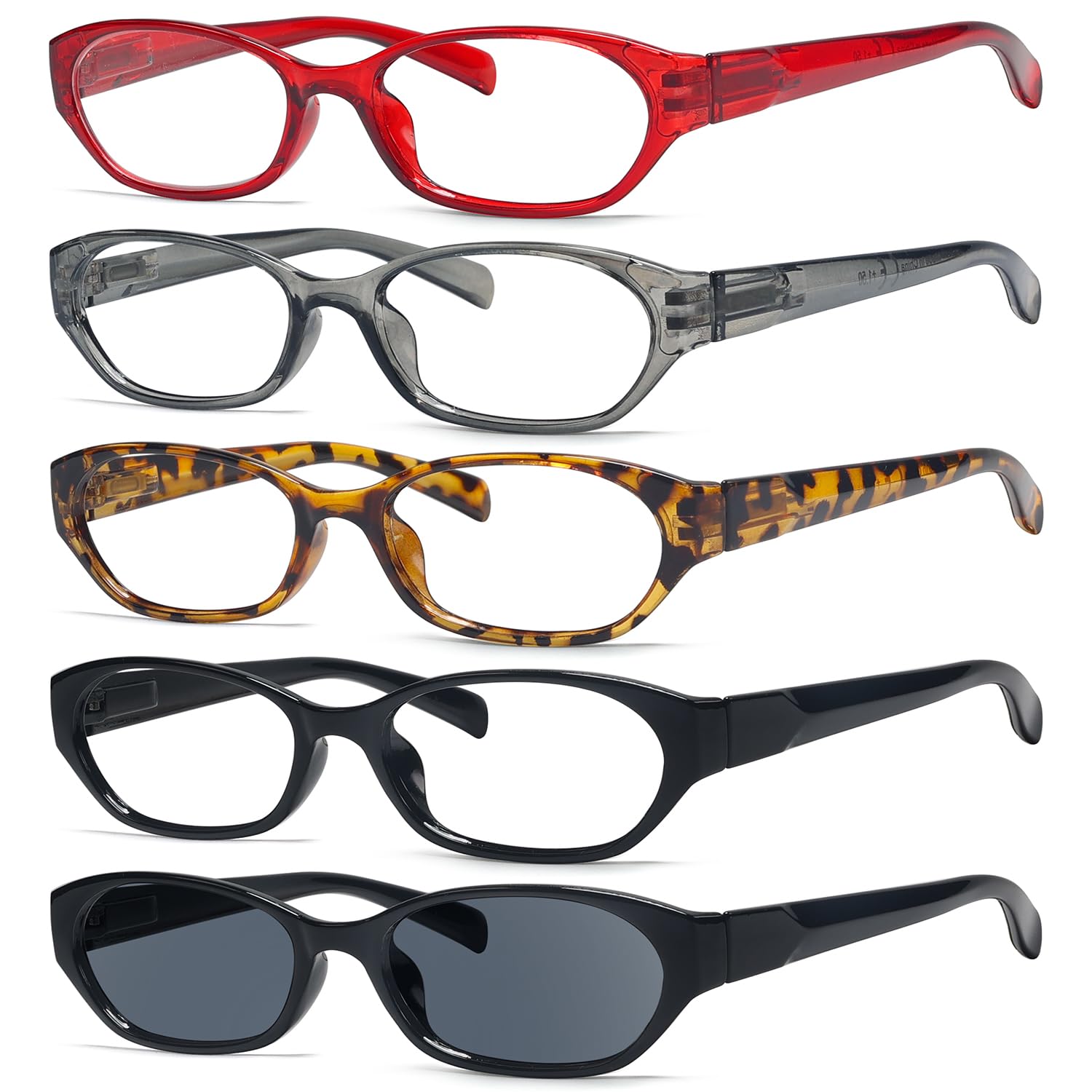 Eyekepper 5 Pack Reading Glasses Women - Spring Hinge Ladies Readers +2.25