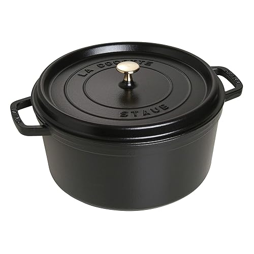 STAUB Cast Iron Dutch Oven 9-qt Round Cocotte, Made in France