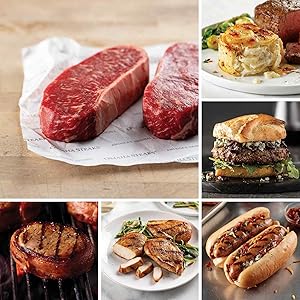 Steaks & More Grill Pack from Omaha Steaks (Butcher's Cut New York Strip, Bacon-Wrapped Pork Chops, Butcher's Cut Chicken Breasts, Roasted Garlic & Asiago Chicken Sausages, and more)