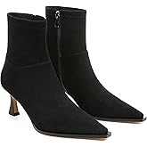 Goiphrri Women's Ankle Boots - Stiletto High Heel, Pointed Toe, Short, Side Zipper, Dress Boots - Elastic, Fashion, Trendy