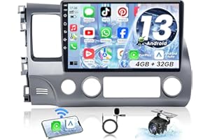 4G+64G Android 13 Car Stereo Radio for Honda Civic 2006 2007-2011: 1280x720 10.1 Inch IPS Touchscreen Wireless CarPlay Androi
