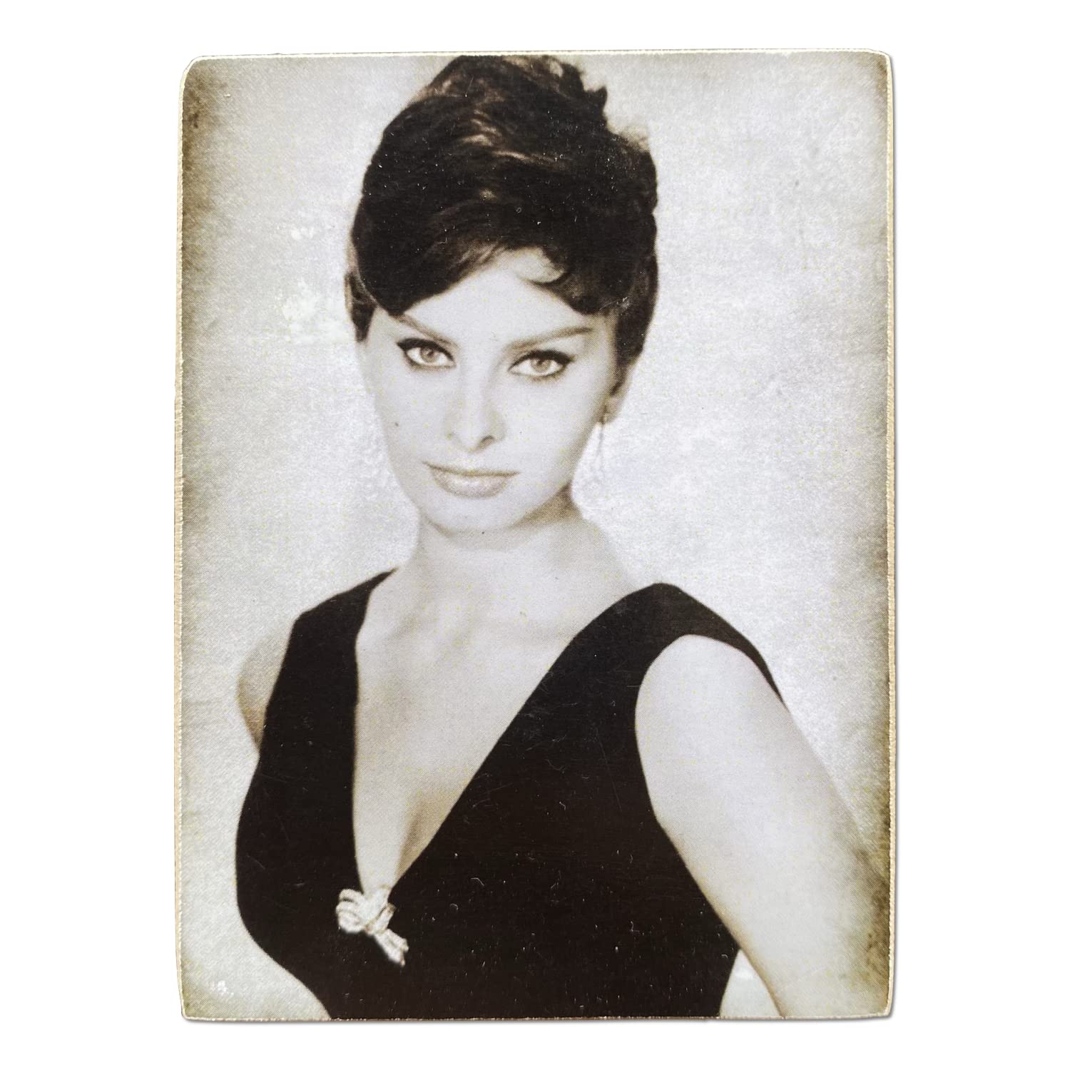 Kustom Art Magnet (magnet) Series Famous Actors Sophia (Sofia) Loren Vintage Style for Refrigerator/Garage/Bar Wood Print 10x6cm