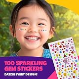 Blue Squid 28 Colour Face Painting Kit Kids 160pc Stencils Glitter view 8