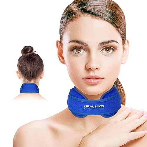 Neck Ice Pack Wrap,Cervical Ice Pack,Cold Compress Ice Packs for Injuries  Reusable Cold Hot Therapy Adjustable Flexible Gel Migraine Ice Head Wrap 
