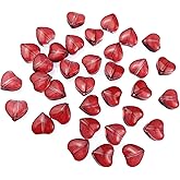 100pcs Heart Crystal Glass Beads Bulk Heart Spacer Beads for Earring Bracelet Necklace Key Chains Jewelry DIY Craft Making (Red, 8mm)