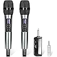 KITHOUSE Wireless Microphone Karaoke System with Rechargeable Bluetooth Receiver,Professional Handheld Dynamic Cordless Microphone,UHF 200 FT Range,6.5mm/3.5mm Output, for Singing Karaoke Speech