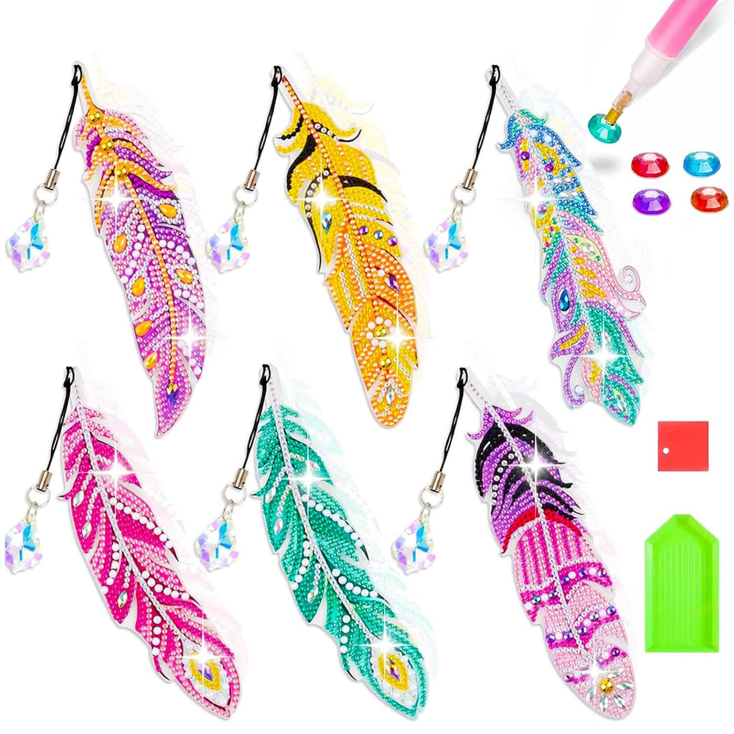 Jiosdo Arts and Crafts Kits, Gift for Girls Age 7 8 9 10, DIY Diamond Art Kits (Bookmarks)