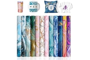 LUCKY GODDNESS Sublimation Transfer Sheets-Watercolor Marble Sublimation Paper,Transfer Paper for Blank T-Shirts Cup Coasters Mug,12 pcs/Set, 12"x12"